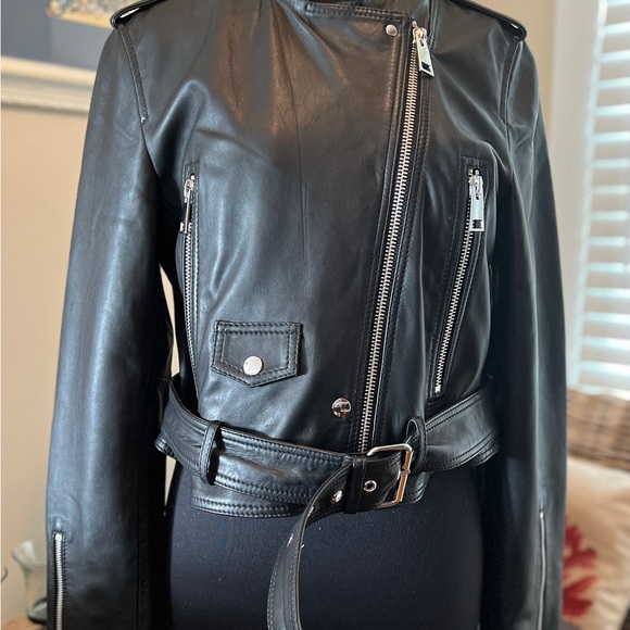 Women’s Luxe LTH JKT Handmade Best Seller Black Leather Biker Jacket (Large) - Picture 4 of 15